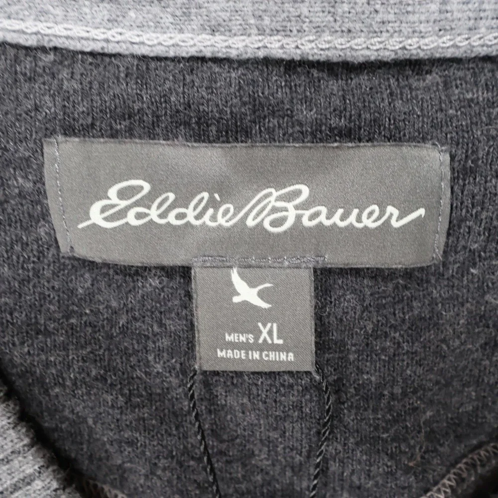 Eddie Bauer V-Neck‎ Sweater Mens XL Gray Excellent Classic Knit